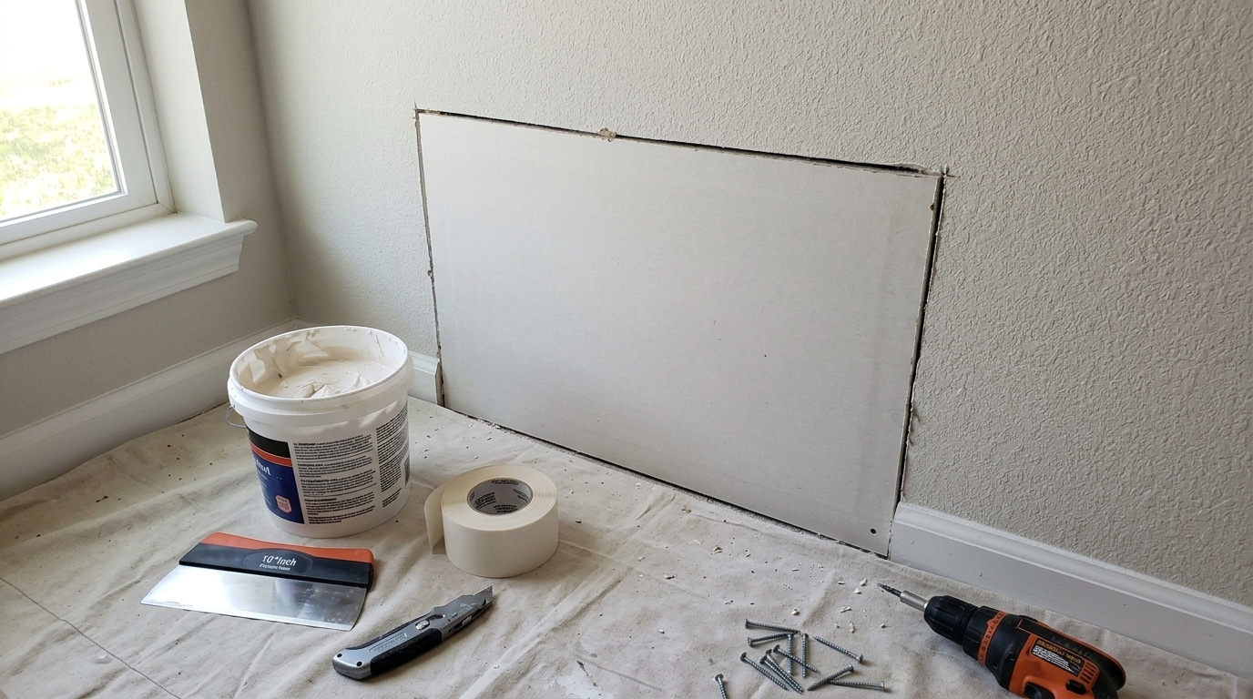 Replacing Damaged Drywall Section