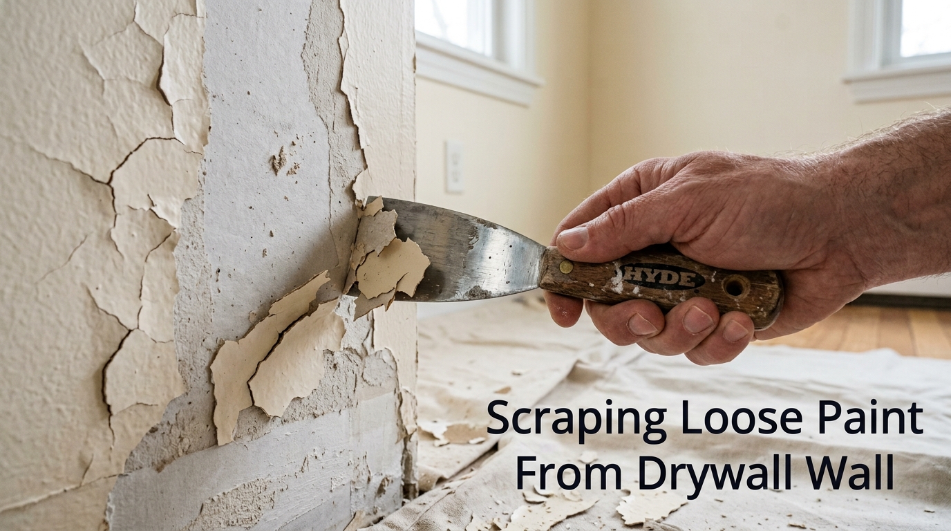 Scraping Loose Paint From Drywall Wall